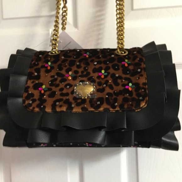 Betsey Johnson Leopard Large Handbag - So rich in Color New - Picture 2 of 6